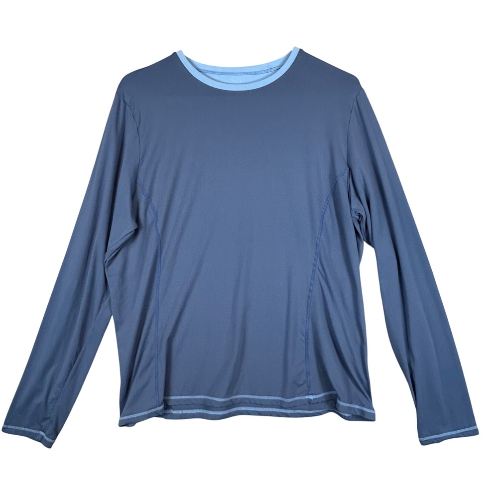 Title‎ Nine Womens Blue Long Sleeve Athletic Performance Top XL Made in Canada